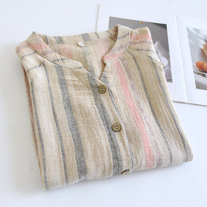 Loungewear-Set aus gestreifter Baumwollgaze - image 7