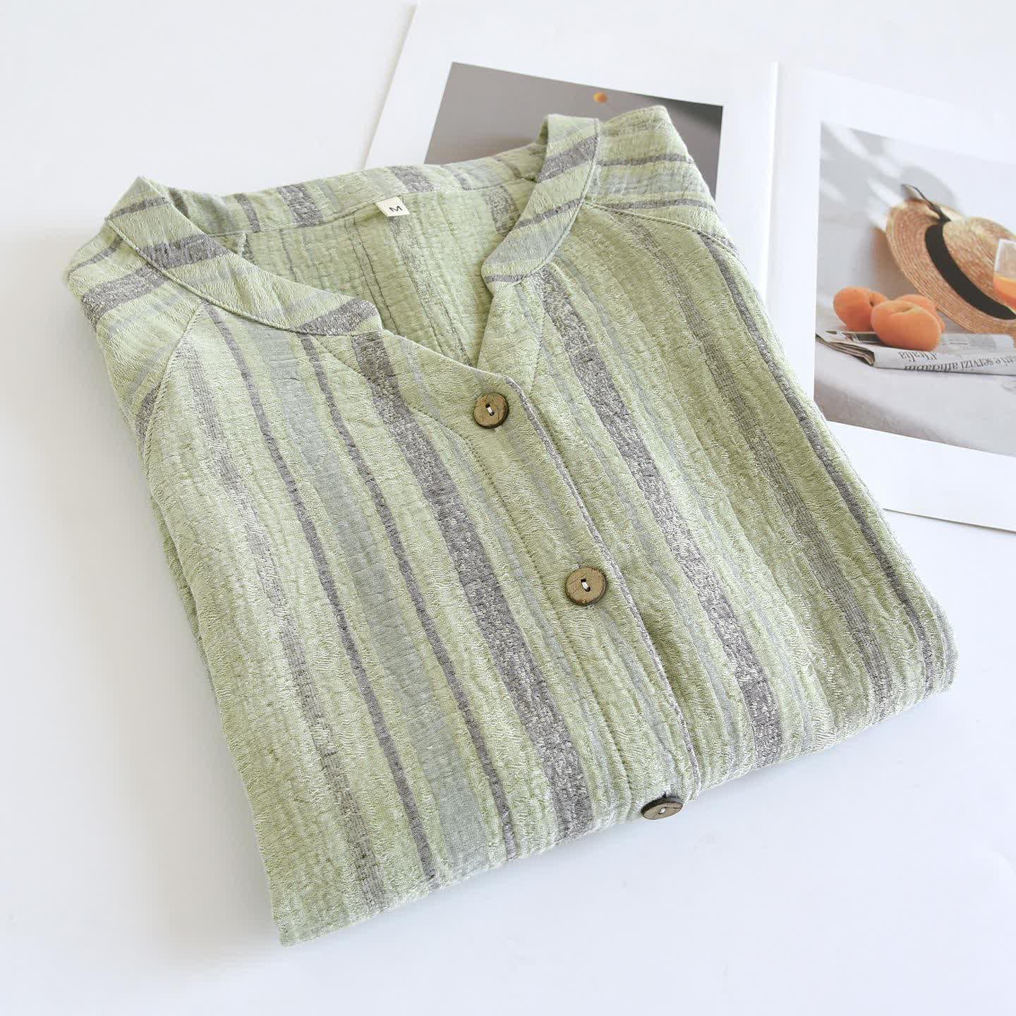 Loungewear-Set aus gestreifter Baumwollgaze - image 20