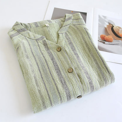 Loungewear-Set aus gestreifter Baumwollgaze - image 20