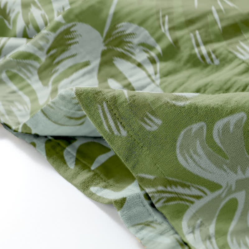 Monstera Kimono-Loungewear-Set aus Baumwollgaze - image 4