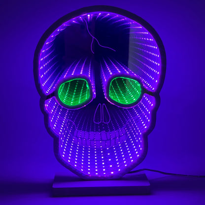 Halloween Totenkopf Infinity Lichter mit Ständer - 2 STÜCKE - 6cm x 17cm x 24cm - image 6