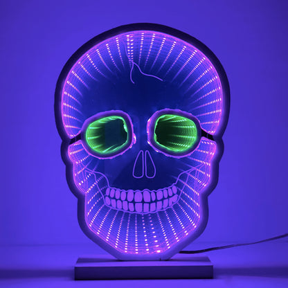 Halloween Totenkopf Infinity Lichter mit Ständer - image 5