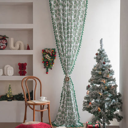 Weihnachtsvorhang mit floralem Edelweiß-Print - image 3
