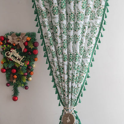 Weihnachtsvorhang mit floralem Edelweiß-Print - image 6