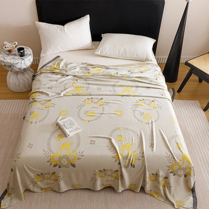 Kühlende Tagesdecke mit Blumenkranz-Print - image 2
