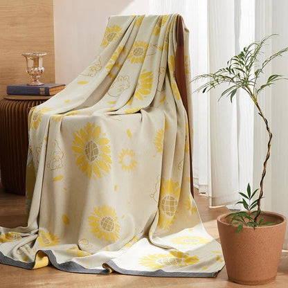 Kühlende Tagesdecke mit Sonnenblumen-Kaninchen - image 4