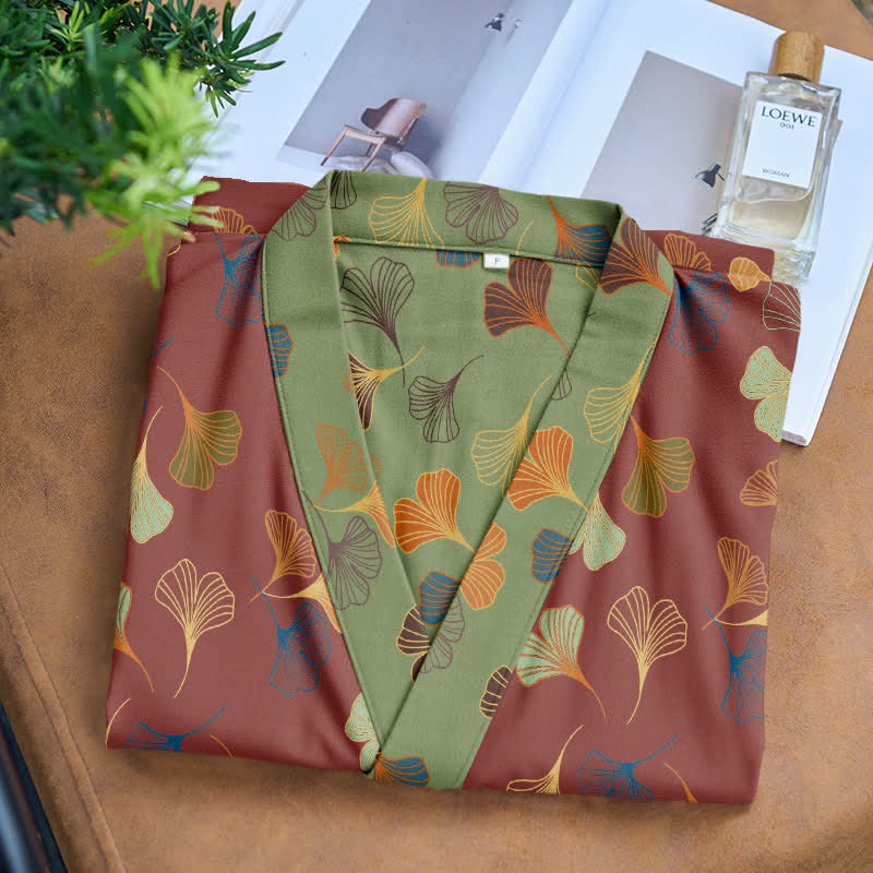Kimono-Bademantel aus Baumwollgaze „Ginkgo Biloba“ - image 33