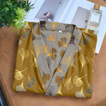 Kimono-Bademantel aus Ginkgo-Biloba-Baumwolle - image 1