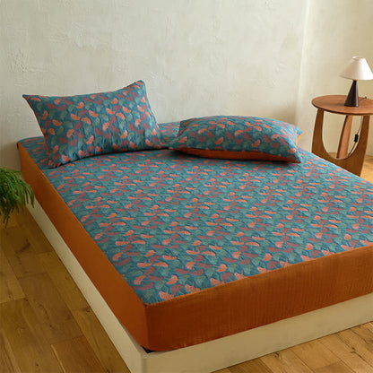 Spannbettlaken aus Baumwollgaze-Jacquard mit Ginkgo-Muster - image 2