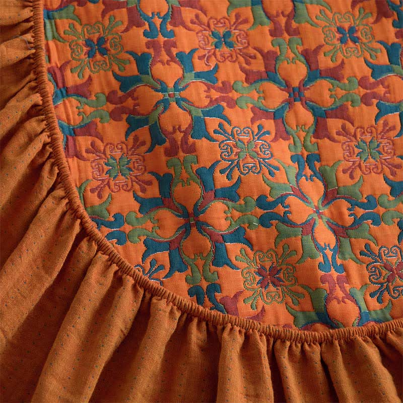 Spannbettlaken aus Baumwolle mit geometrischem Retro-Muster - image 9