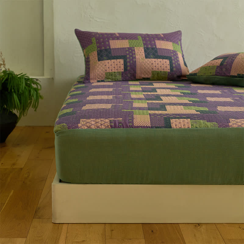 Patchwork-Spannbettlaken aus Baumwollgaze-Jacquard - image 4