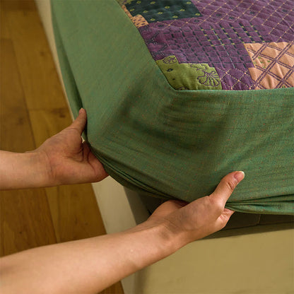 Patchwork-Spannbettlaken aus Baumwollgaze-Jacquard - image 7
