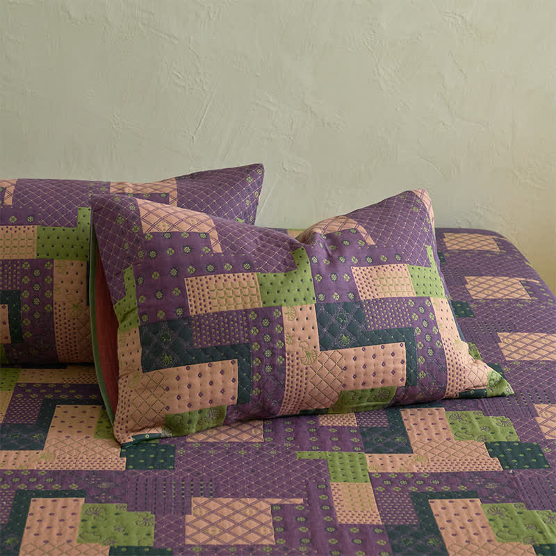 Patchwork-Spannbettlaken aus Baumwollgaze-Jacquard - image 5