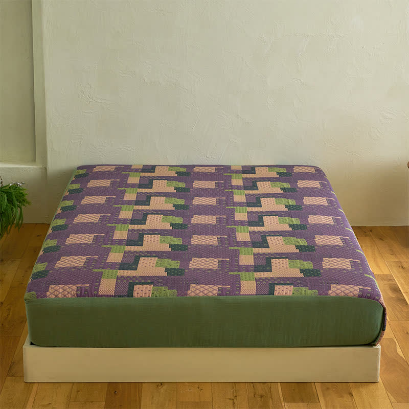 Patchwork-Spannbettlaken aus Baumwollgaze-Jacquard - image 3