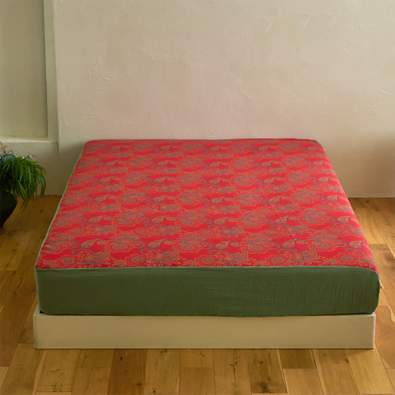 Spannbettlaken aus Baumwolljacquard mit Paisley-Blumenmuster - image 3