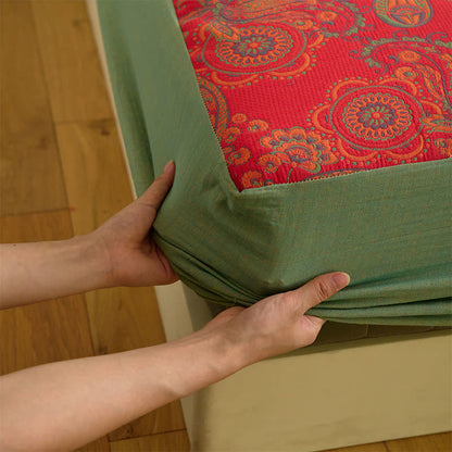 Spannbettlaken aus Baumwolljacquard mit Paisley-Blumenmuster - image 6