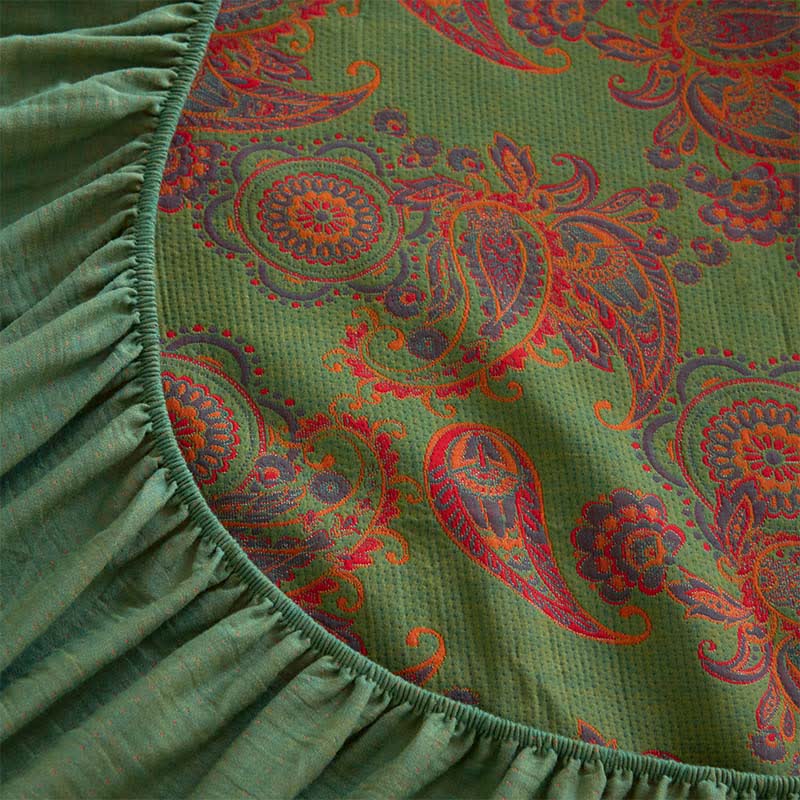 Spannbettlaken aus Baumwolljacquard mit Paisley-Blumenmuster - image 9