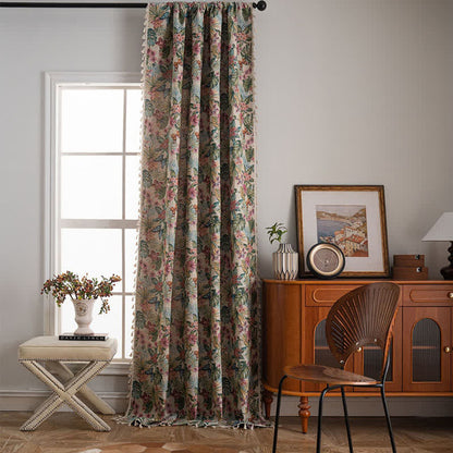 Jacquard-Vorhang mit tropischem Monstera-Schmetterling - image 2