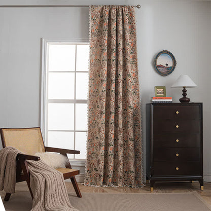 Von der Natur inspirierter Jacquard-Vorhang mit Quasten und Blättern - image 2