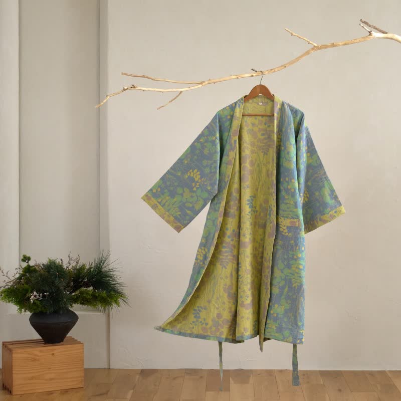 Lotus – Kimono-Bademantel aus Bio-Baumwollgaze - Grün - XL - image 3