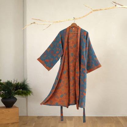 Kimono-Bademantel aus Baumwollgaze „Ginkgo Biloba“ - image 9