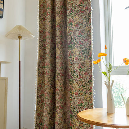 Malerischer Vintage-Vorhang mit Quasten und Blumenmuster - image 5