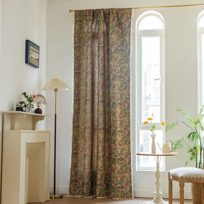 Malerischer Vintage-Vorhang mit Quasten und Blumenmuster - image 2