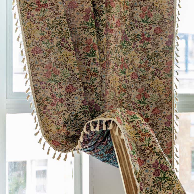 Malerischer Vintage-Vorhang mit Quasten und Blumenmuster - image 7