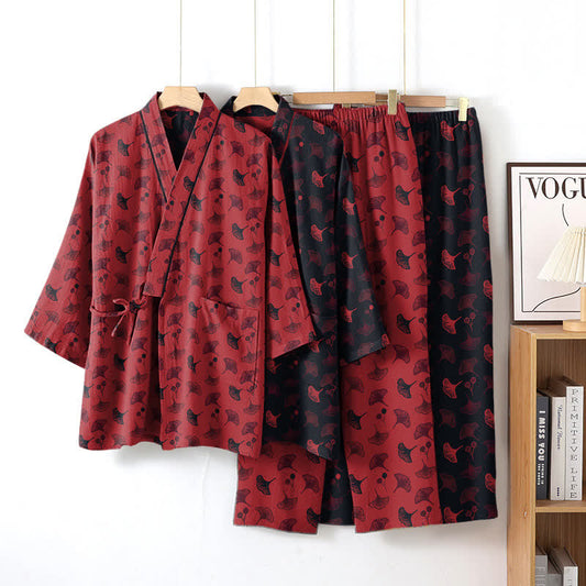 Ginkgo Bio-Baumwoll-Kimono-Loungewear-Set - image 0