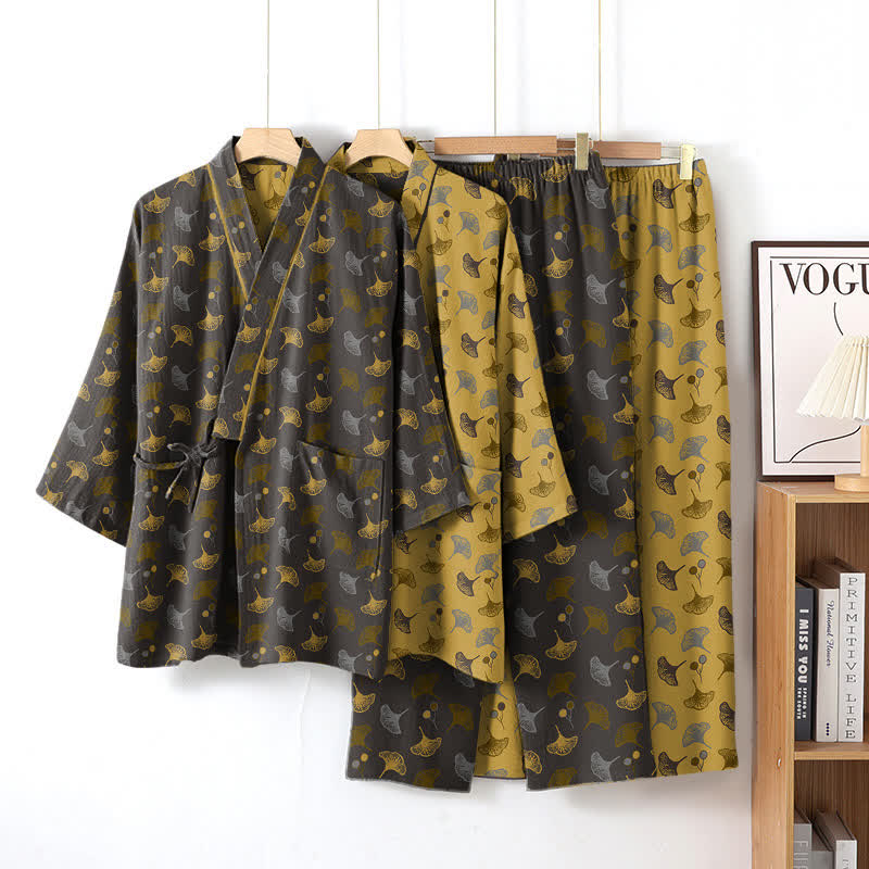 Ginkgo Bio-Baumwoll-Kimono-Loungewear-Set - image 1