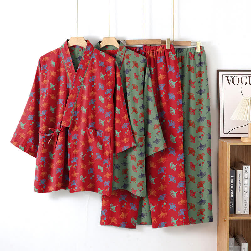 Ginkgo Bio-Baumwoll-Kimono-Loungewear-Set - image 2