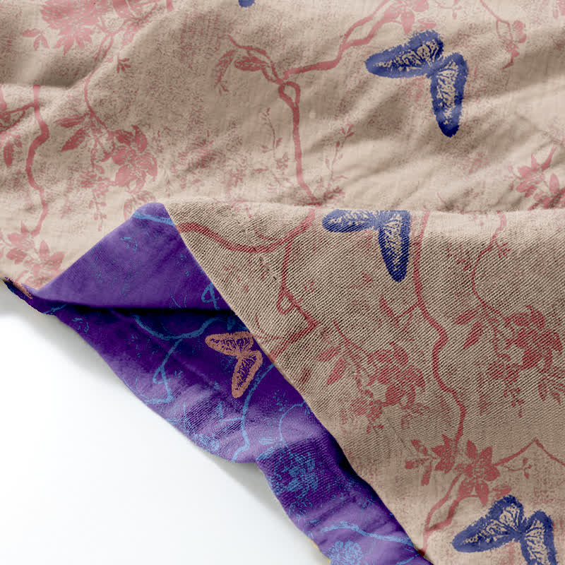 Loungewear-Set aus Baumwollgaze-Kimono mit Schmetterlingsmotiv - image 6