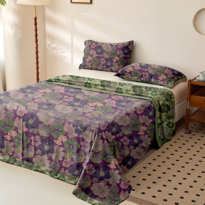 Tagesdecke aus Baumwollgaze-Jacquard mit Pfirsichblütenmuster - image 2