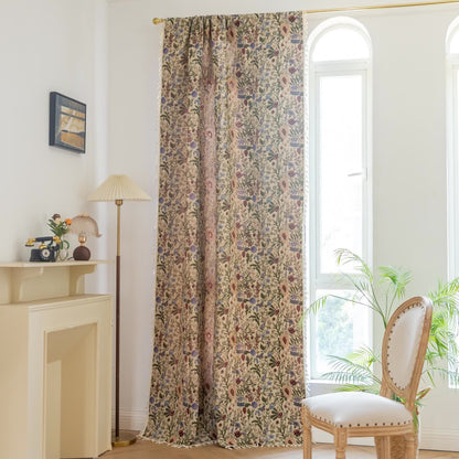Malerischer Vorhang mit Quasten und Blumenmuster in Dahlie-Optik - image 2