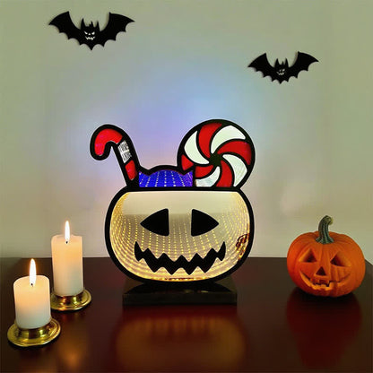 3D-Kürbis-Unendlichkeitslichter-Halloween-Dekoration - image 3