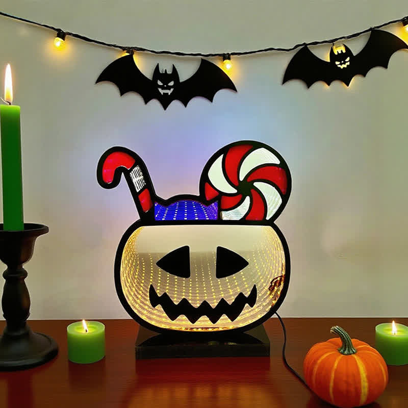 3D-Kürbis-Unendlichkeitslichter-Halloween-Dekoration - image 4