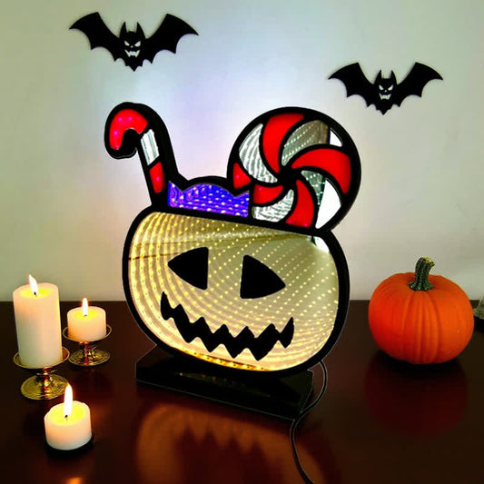 3D-Kürbis-Unendlichkeitslichter-Halloween-Dekoration - 3 STÜCKE - 5cm x 18.5cm x 21cm - image 1