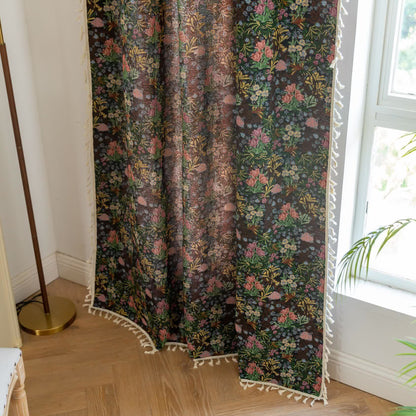 Retro Blumenzweig Blatt Quaste Vorhang - image 6