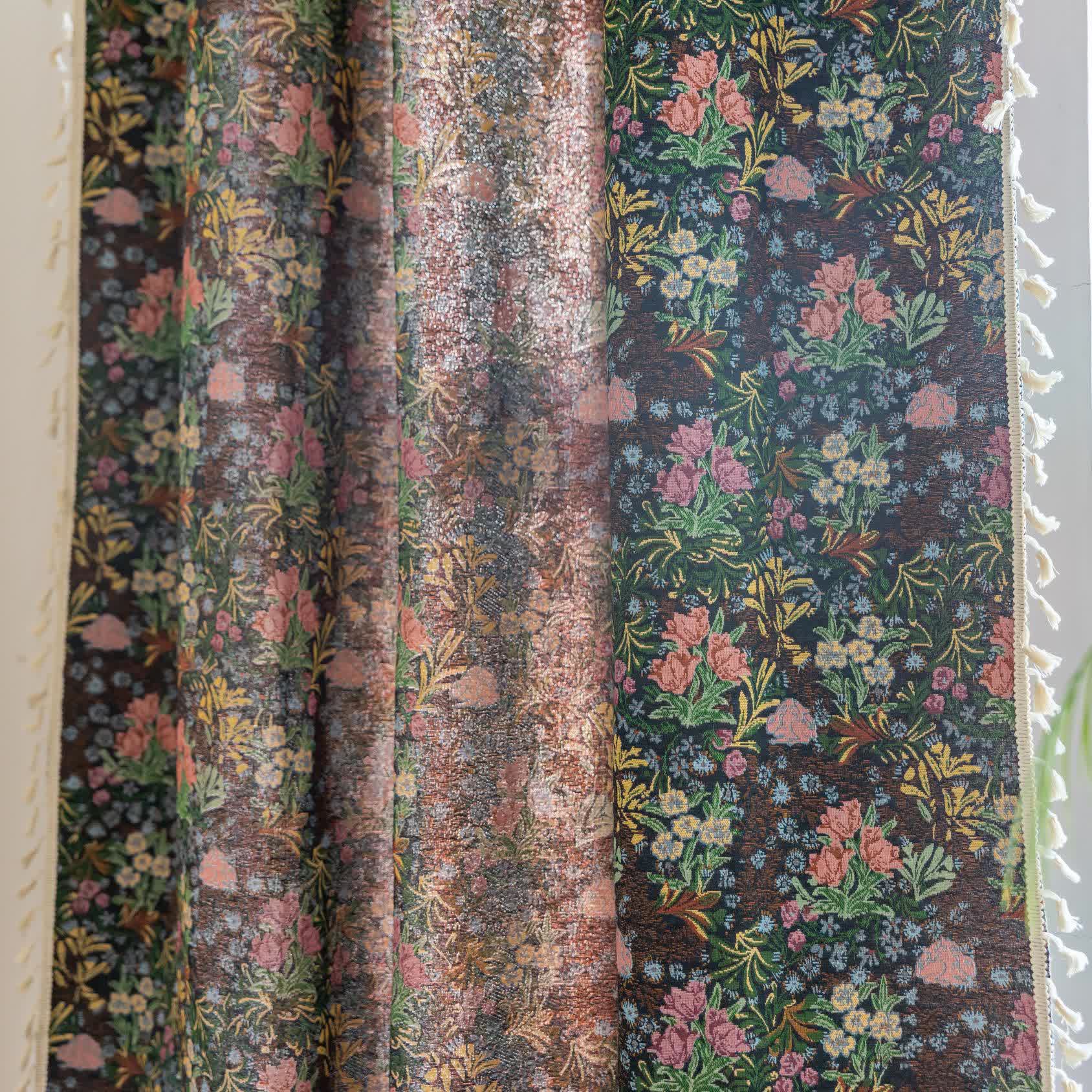 Retro Blumenzweig Blatt Quaste Vorhang - image 7
