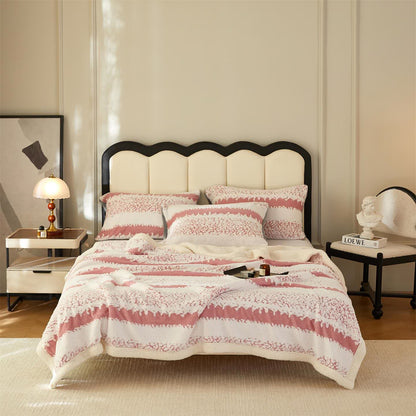 Doppellagige Sherpa-Decke mit Streifenmuster - Rosa - 200cm x 230cm - image 11