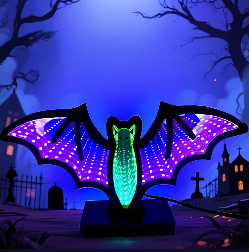 Halloween 3D Fledermaus Infinity Lichter - image 1