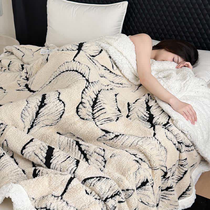 Jacquard-Plüschdecke mit großen Blättern - image 6