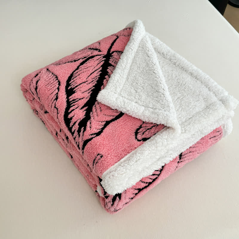 Jacquard-Plüschdecke mit großen Blättern - image 10