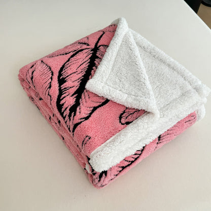 Jacquard-Plüschdecke mit großen Blättern - image 10