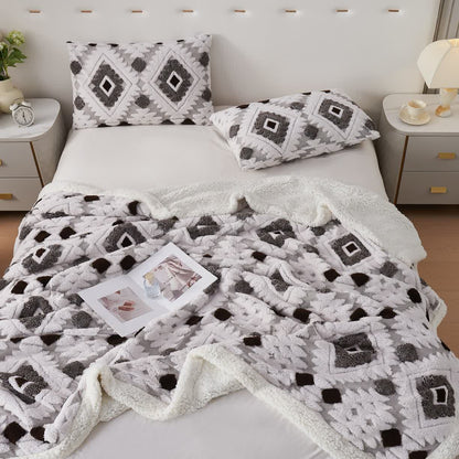 Jacquard-Sherpa-Überwurfdecke im Bohème-Stil - image 9