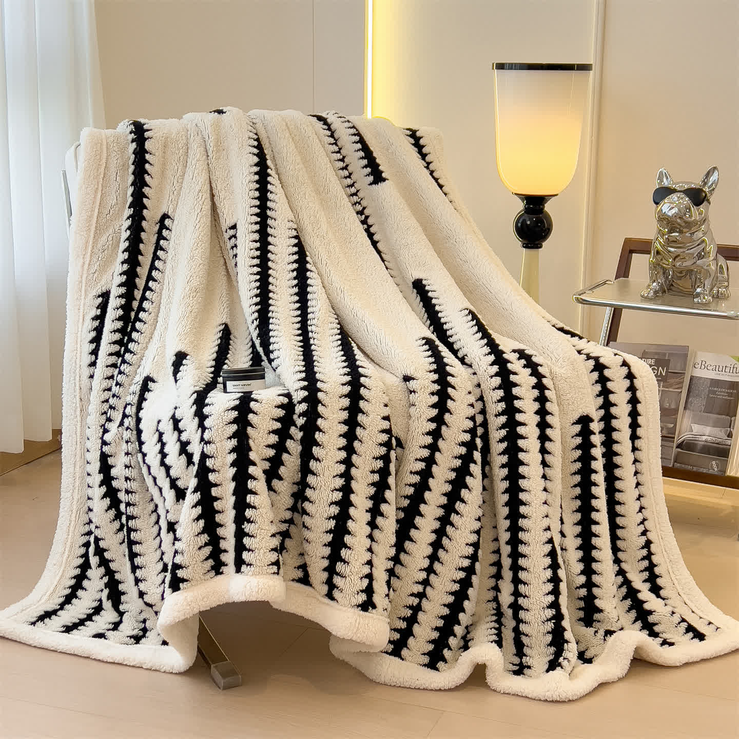 Jacquard-Überwurfdecke mit geometrischem Muster - image 15