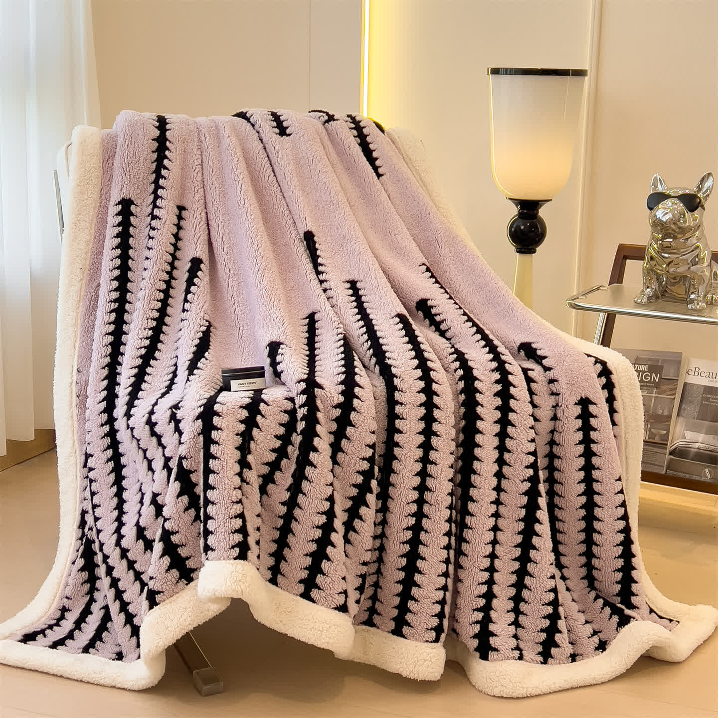 Jacquard-Überwurfdecke mit geometrischem Muster - image 25