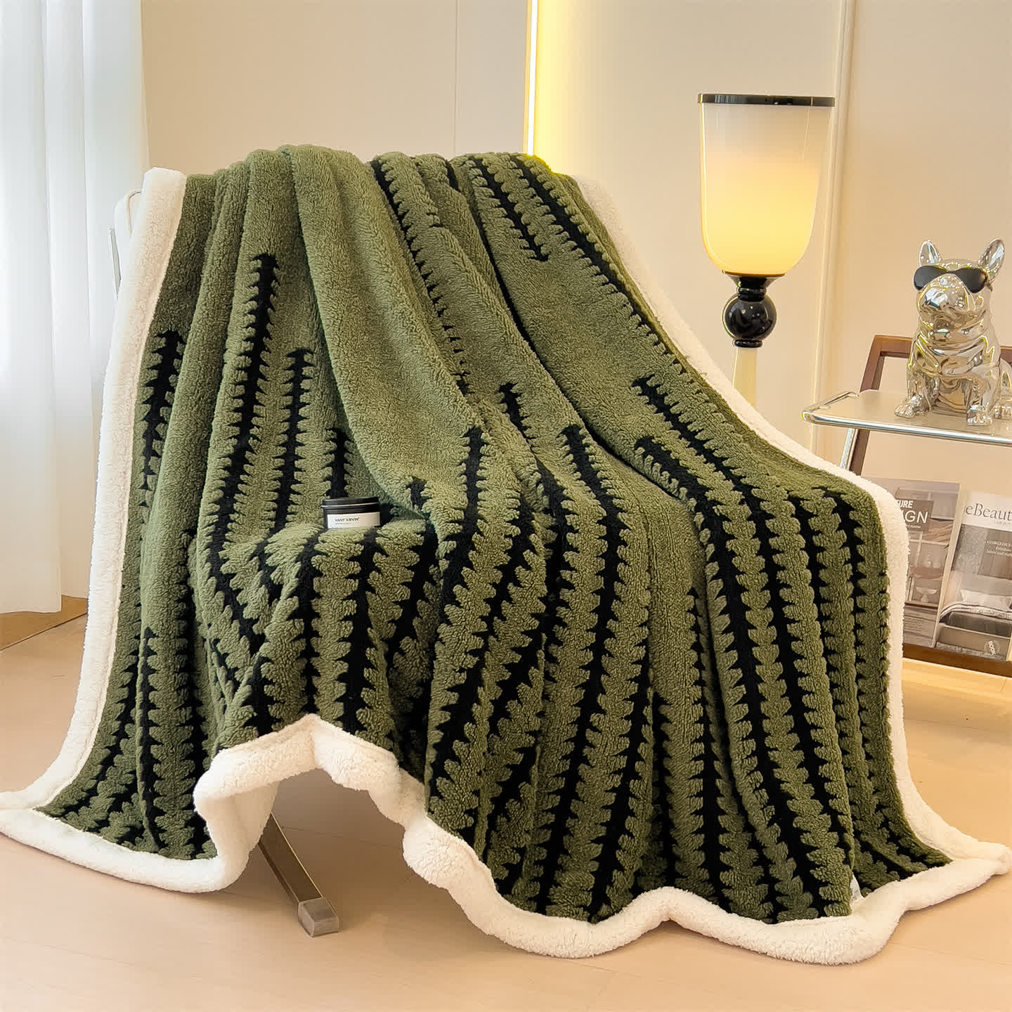 Jacquard-Überwurfdecke mit geometrischem Muster - image 17