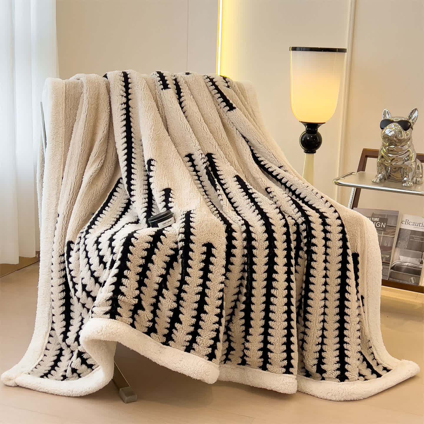 Jacquard-Überwurfdecke mit geometrischem Muster - image 23