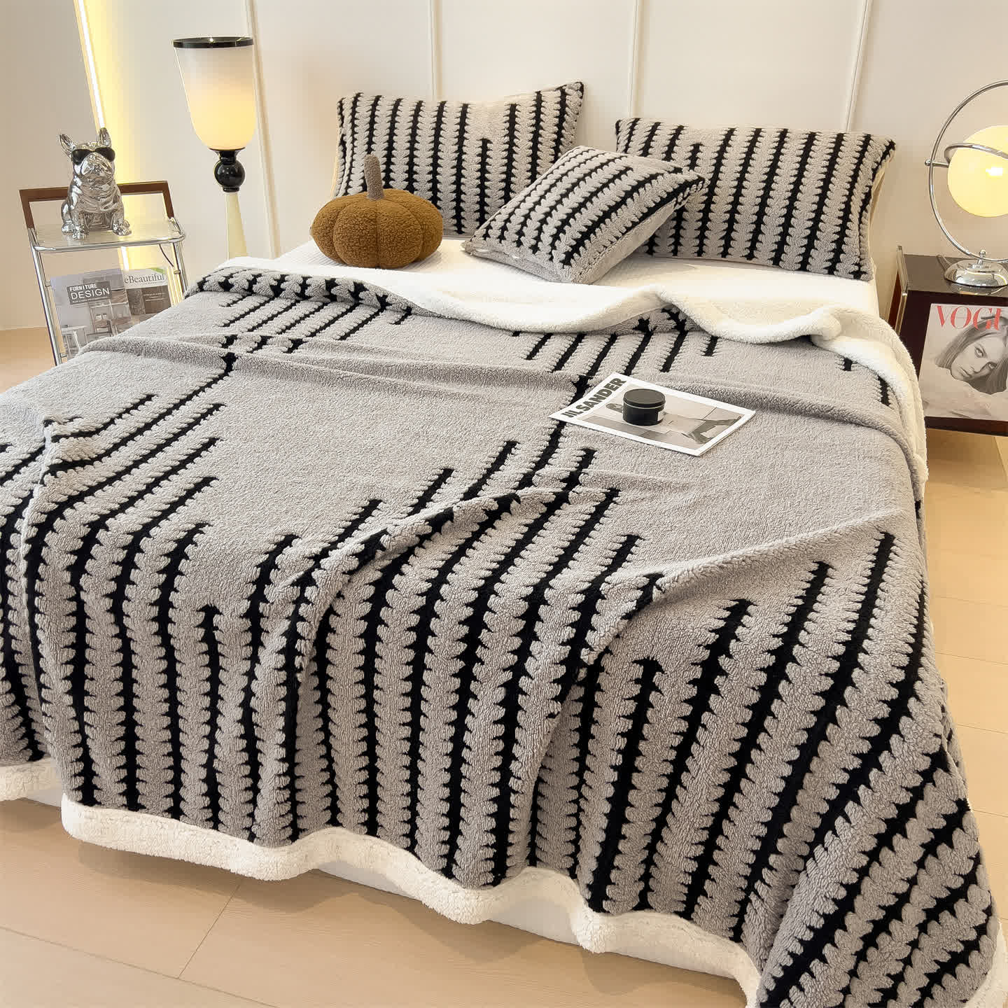 Jacquard-Überwurfdecke mit geometrischem Muster - image 2